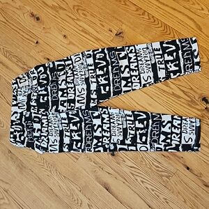 OKKANE PANTS 2 TRUE DREAMS MADE IN KOREA NWOT BLACK WHITE ELASTIC WAIST